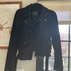 Armani Exchange Split Leather Moto Jacket Size Small